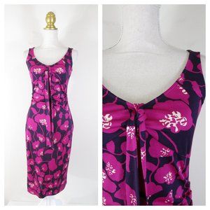 Diane Von Furstenberg Pink Floral St. Kitts Silk Sheath Dress 6